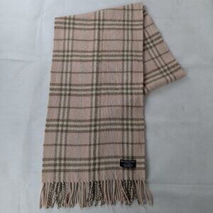 Burberry London Classic Nova Check 100% Lambswool Pink Scarf Made In England